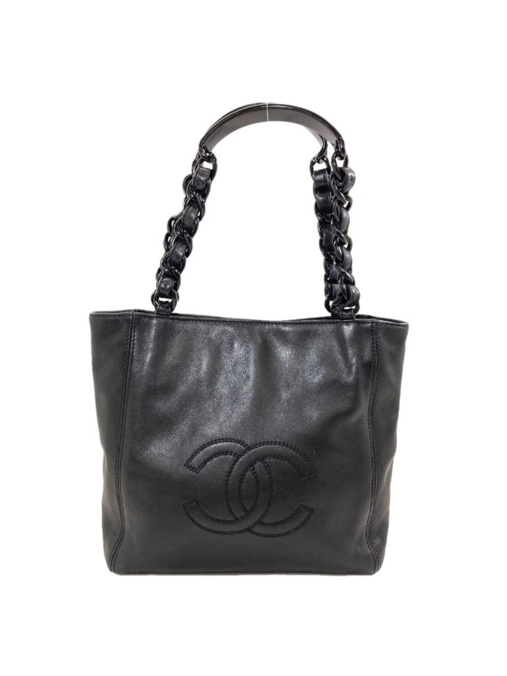 Chanel CC Logo Tote Bag Lambskin